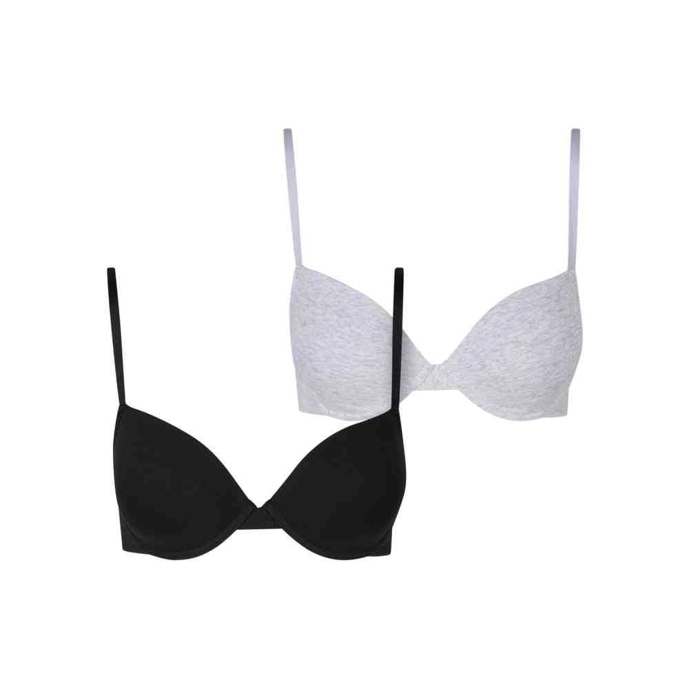 Urban Classics - Basic cotton 2pack BH - Zwart/Grijs